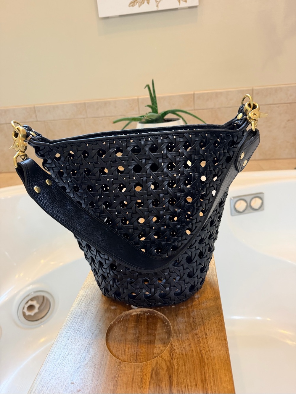 Clare V Petite Jeanne NWT 
Black Grande Rattan